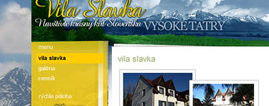 vila slavka web site design
